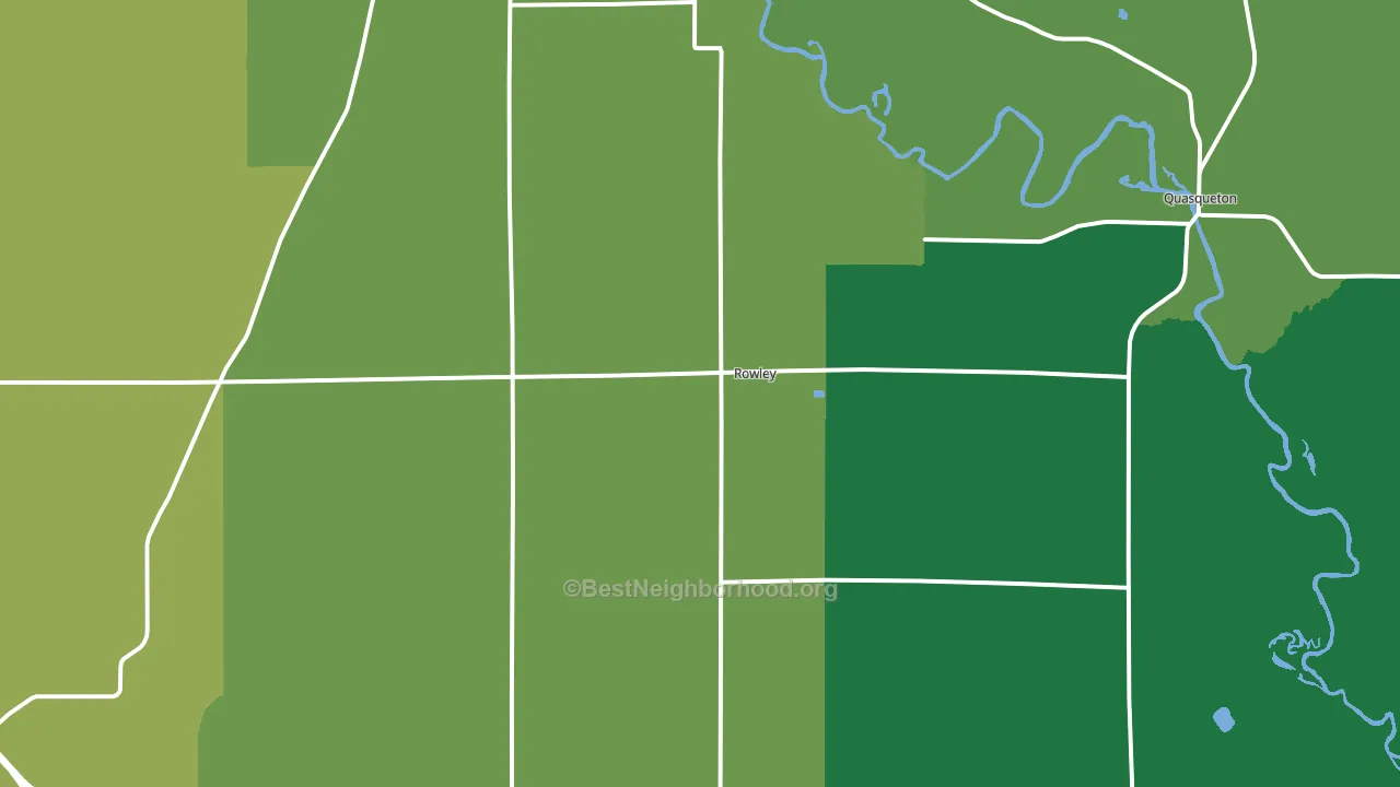 Rowley, IA block-group voter-turnout map