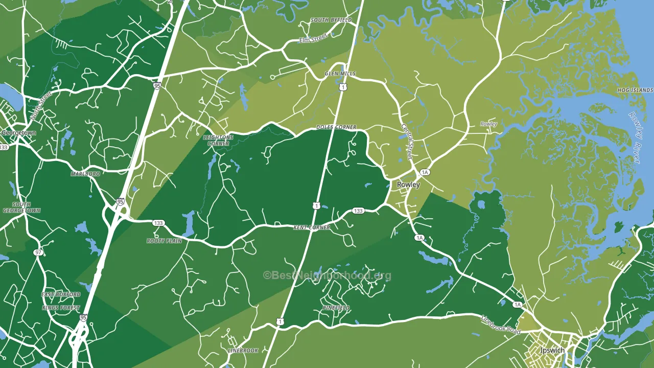 Rowley, MA block-group voter-turnout map