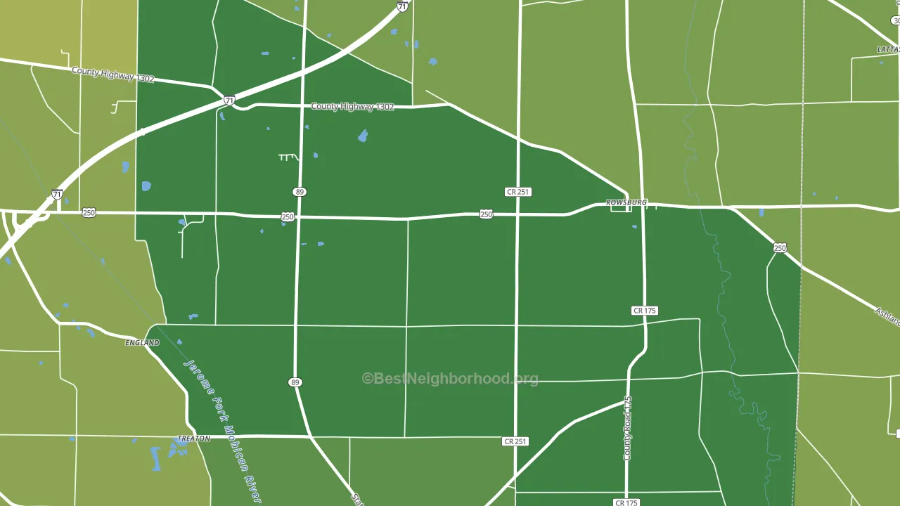 Rowsburg, OH block-group voter-turnout map