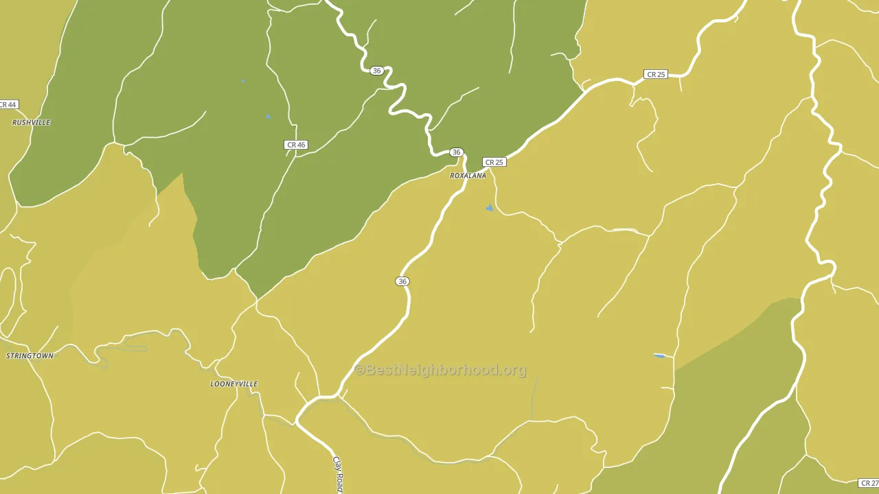 Roxalana, WV block-group voter-turnout map