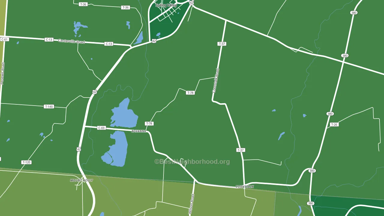 Roxanna, OH block-group voter-turnout map