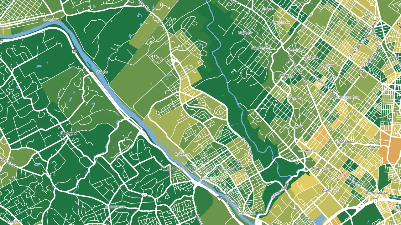 Roxborough, Philadelphia, PA block-group voter-turnout map
