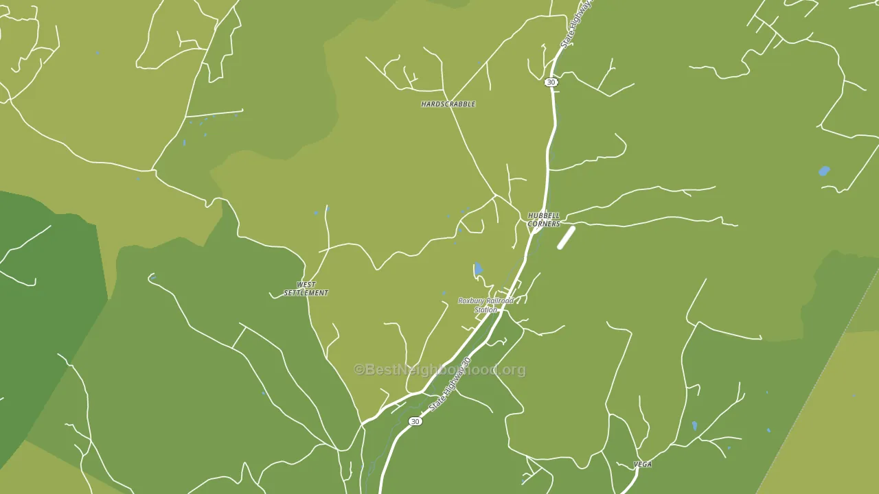 Roxbury, NY block-group voter-turnout map