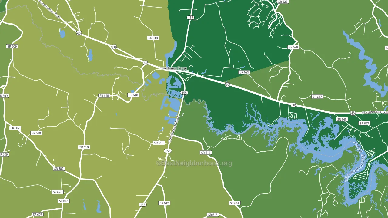 Roxbury, VA block-group voter-turnout map