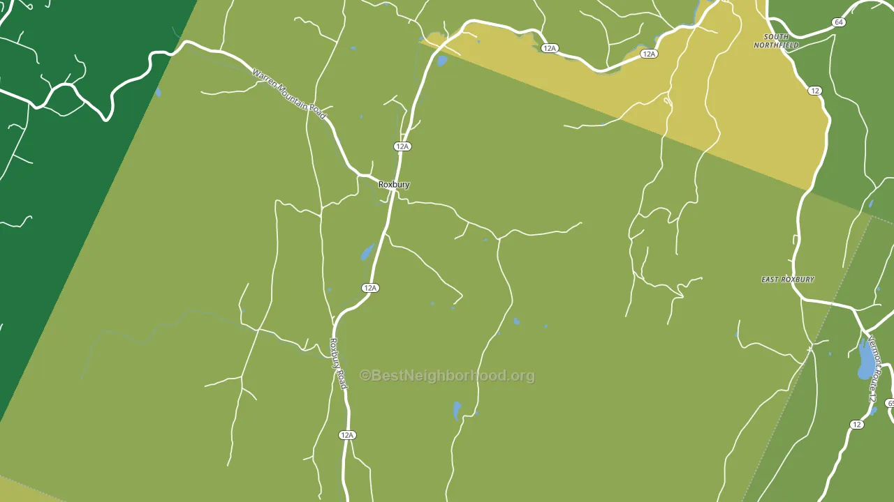 Roxbury, VT block-group voter-turnout map