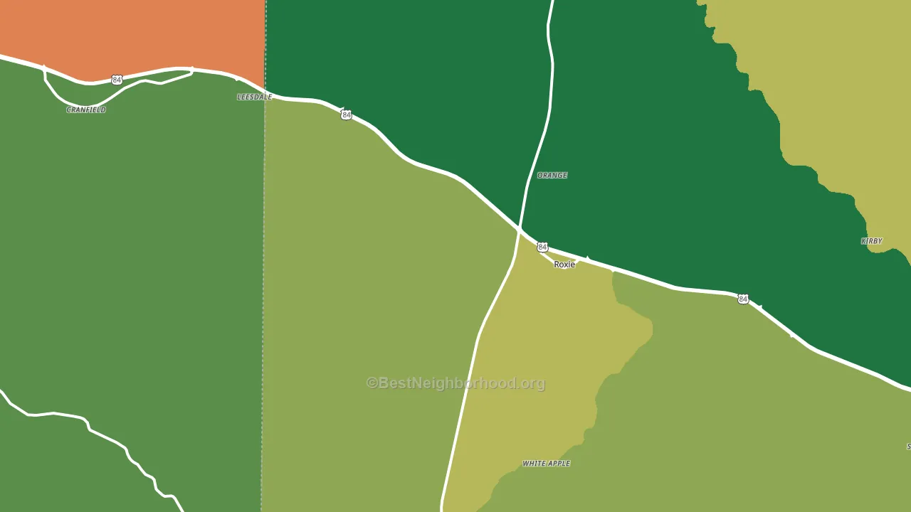 Roxie, MS block-group voter-turnout map