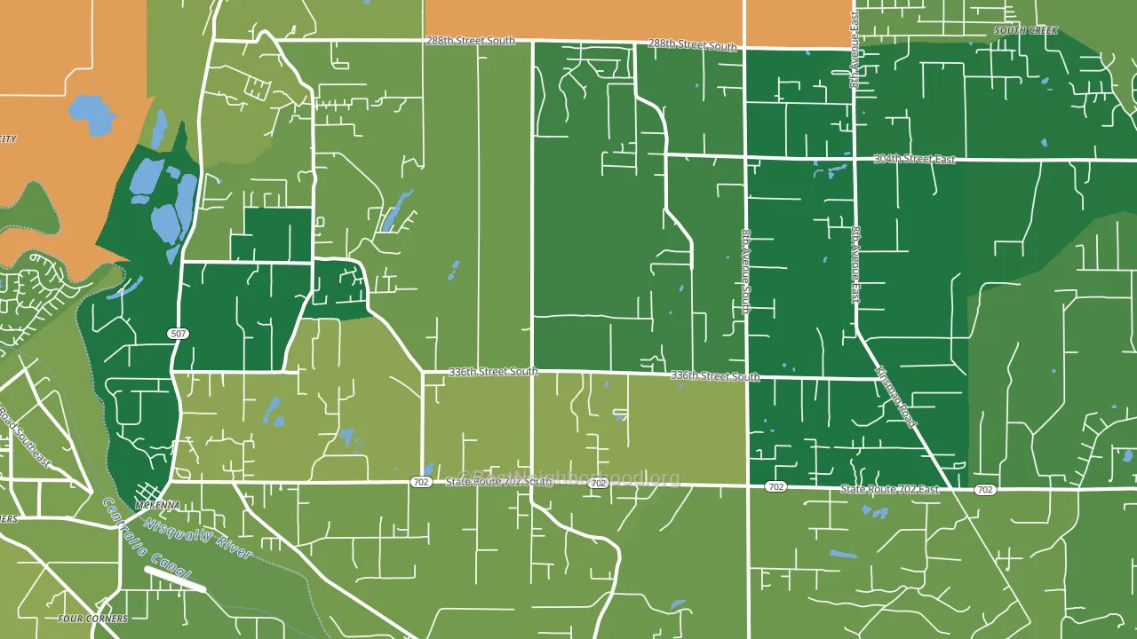 Roy, WA block-group voter-turnout map