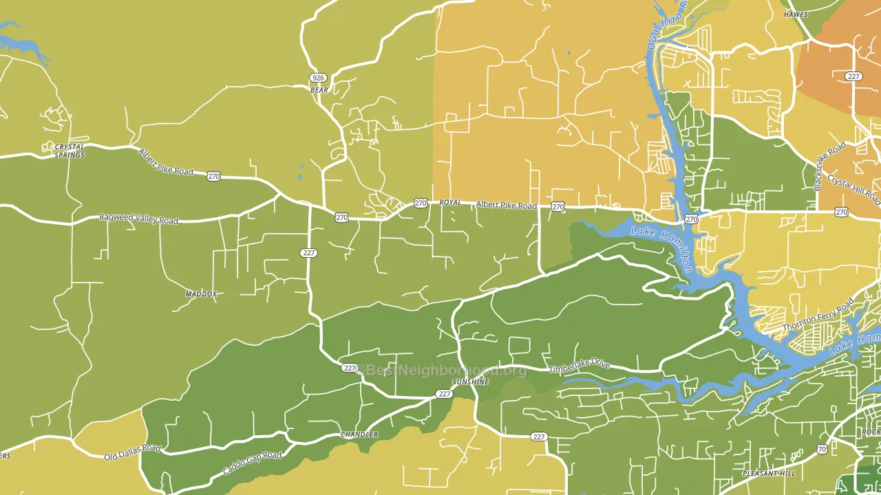 Royal, AR block-group voter-turnout map