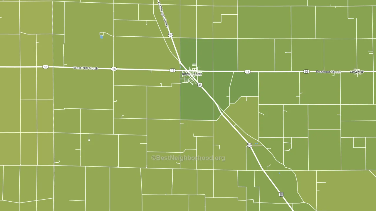 Royal Center, IN block-group voter-turnout map