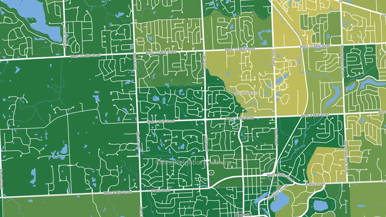 Royal Crown Estates, Novi, MI block-group voter-turnout map