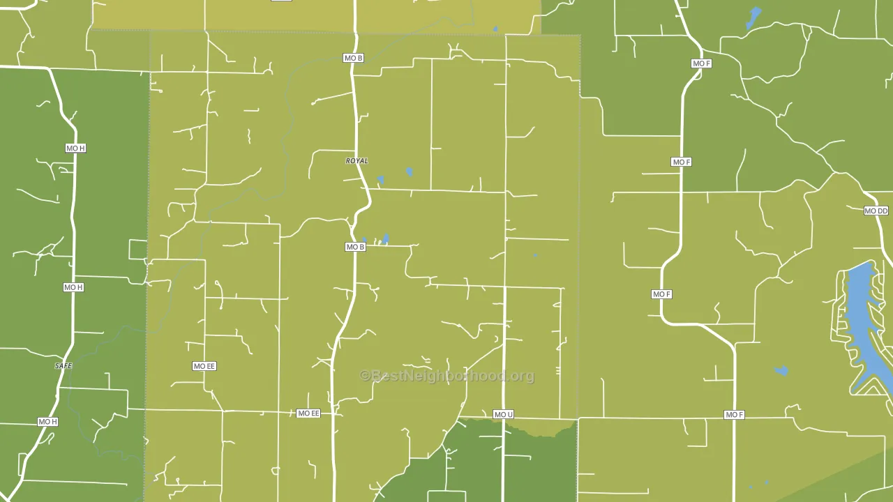 Royal, MO block-group voter-turnout map