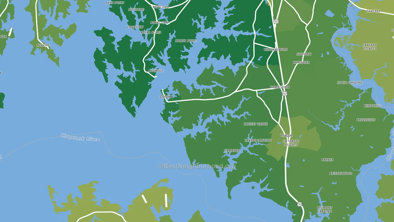 Royal Oak, MD block-group voter-turnout map