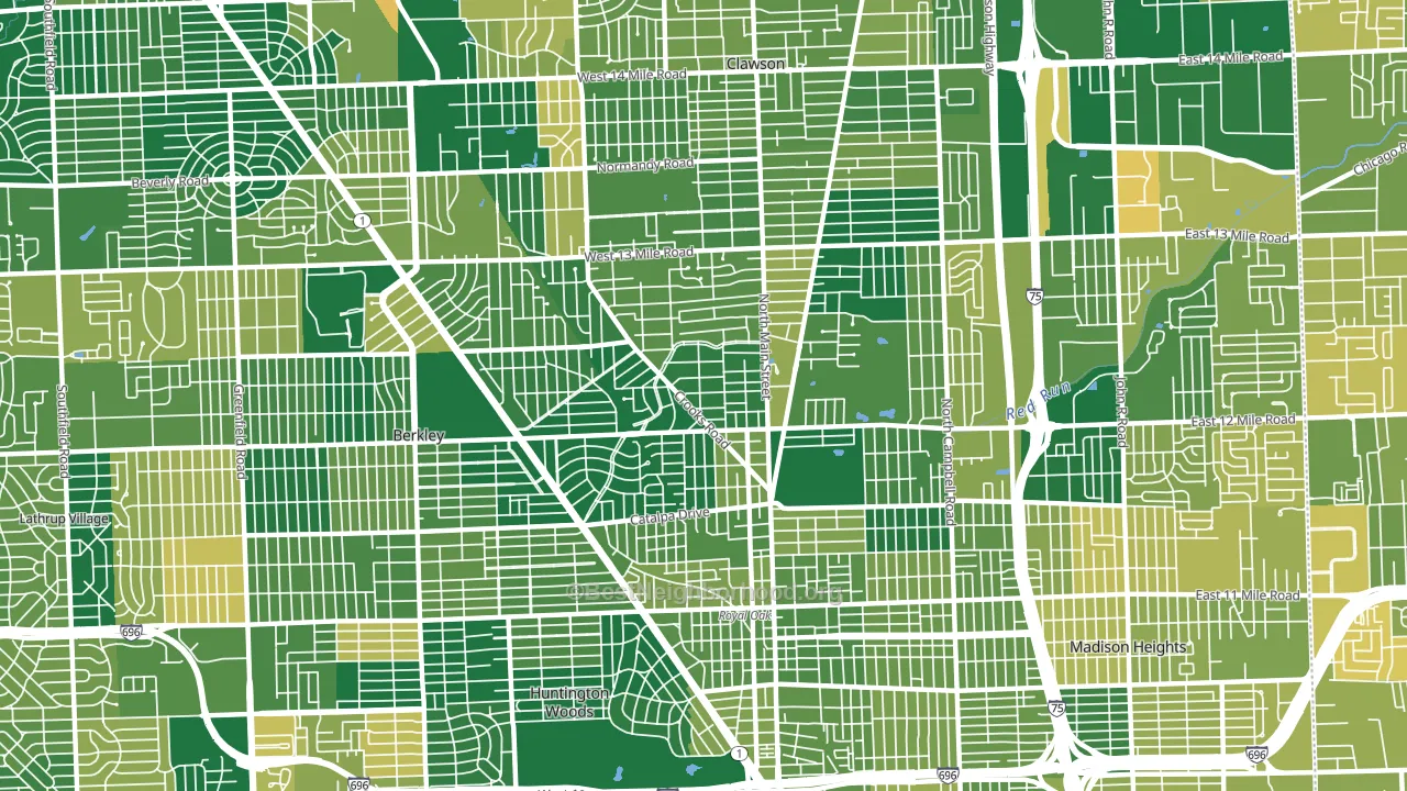 Royal Oak, MI block-group voter-turnout map