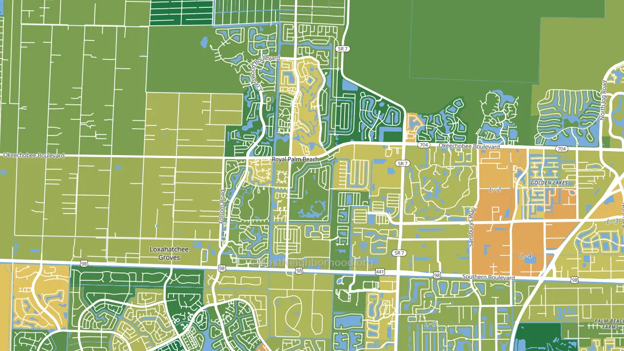 Royal Palm Beach, FL block-group voter-turnout map