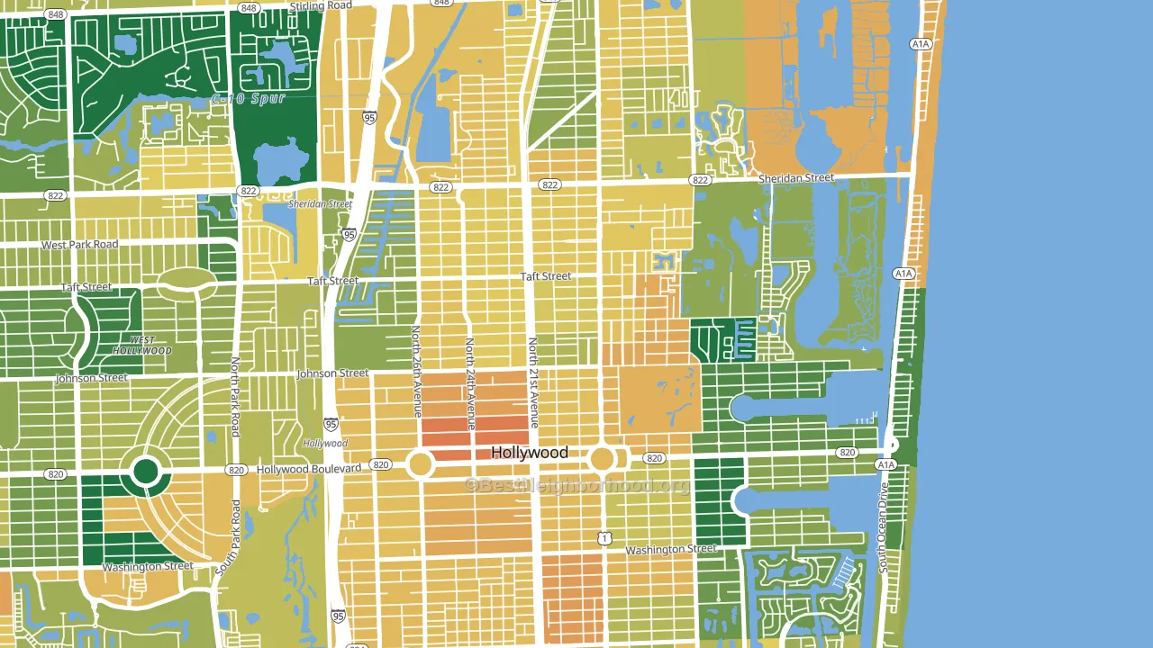Royal Poinciana, Hollywood, FL block-group voter-turnout map