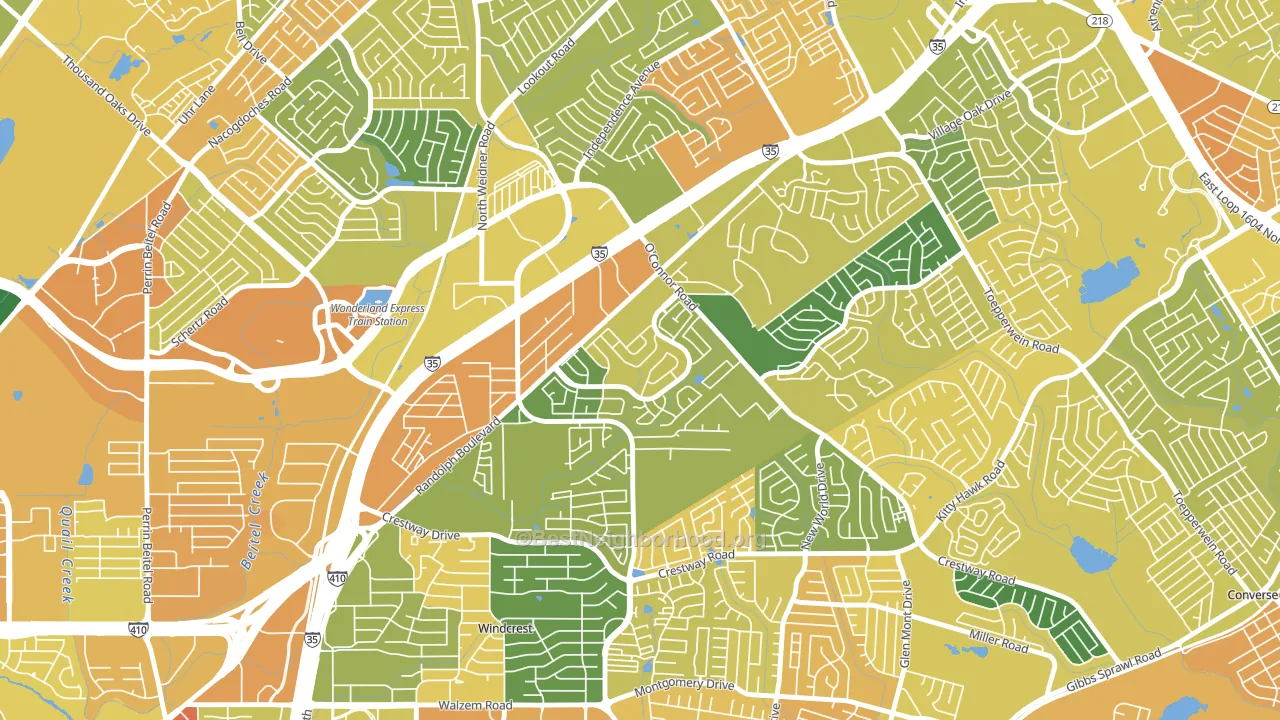 Royal Ridge, San Antonio, TX block-group voter-turnout map
