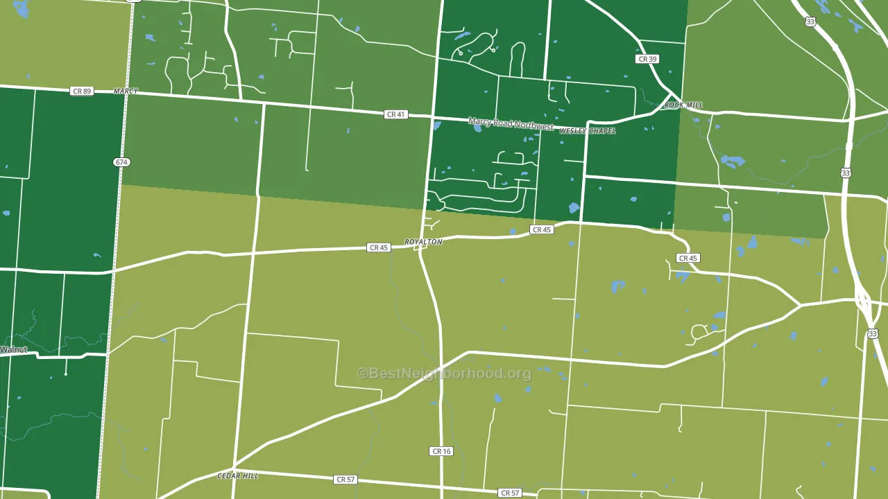 Royalton, OH block-group voter-turnout map