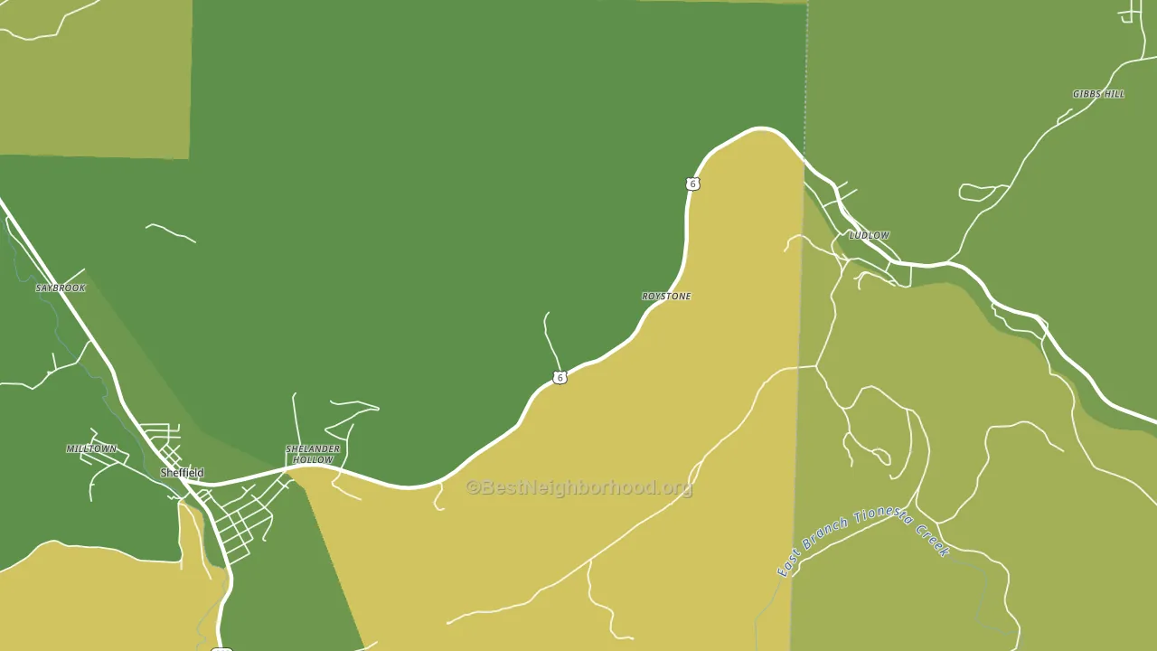 Roystone, PA block-group voter-turnout map
