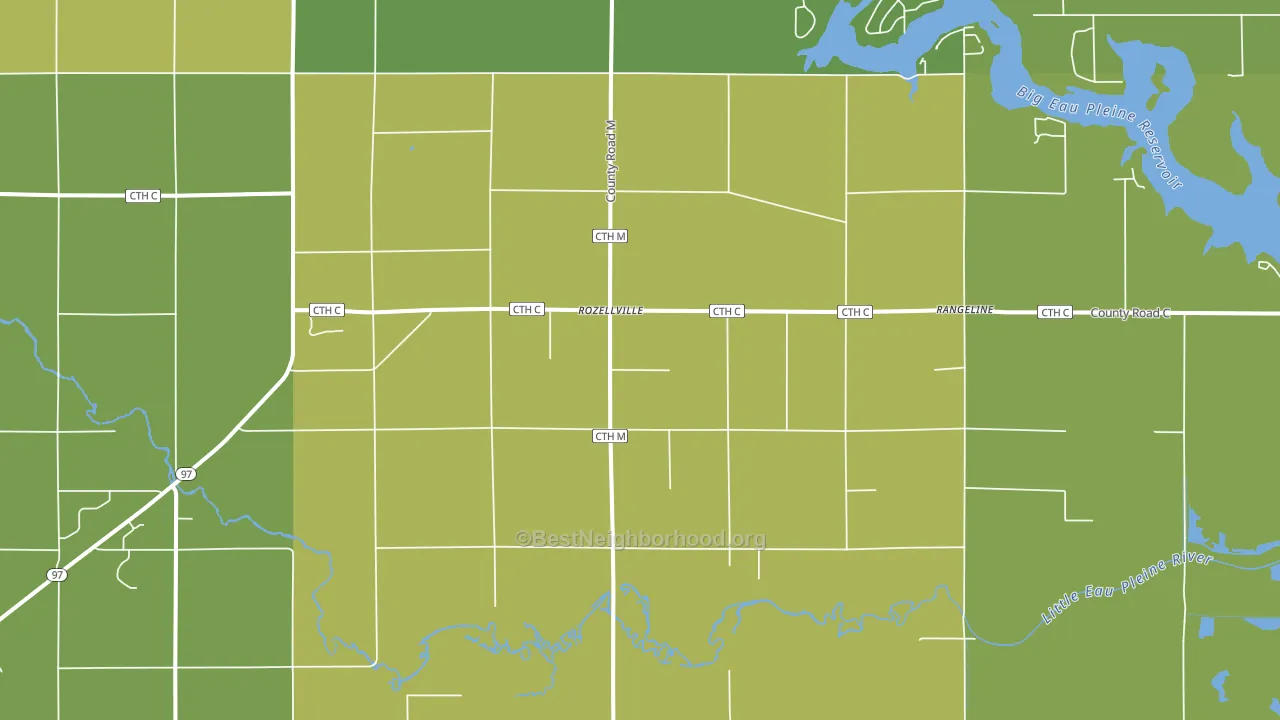 Rozellville, WI block-group voter-turnout map
