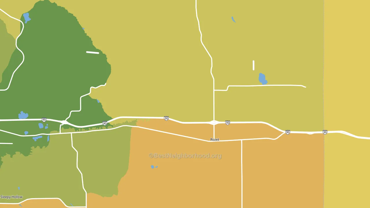 Rozet, WY block-group voter-turnout map