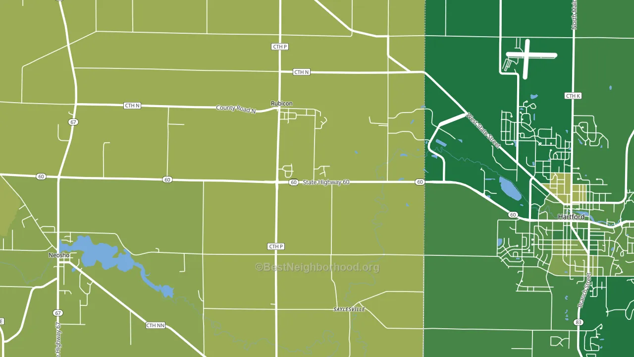 Rubicon, WI block-group voter-turnout map