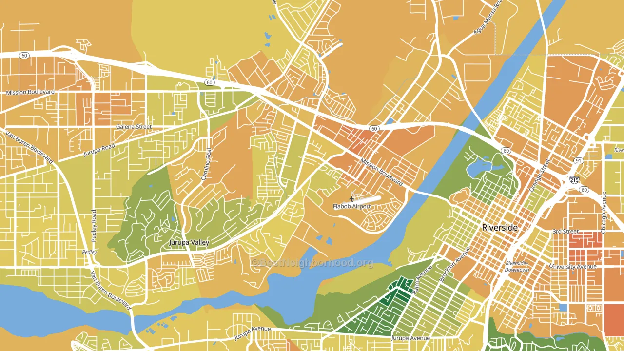 Rubidoux, CA block-group voter-turnout map