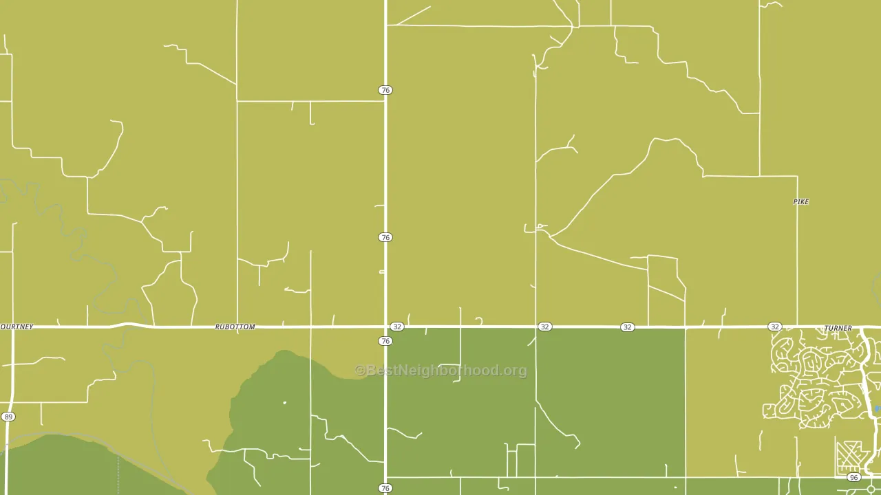 Rubottom, OK block-group voter-turnout map