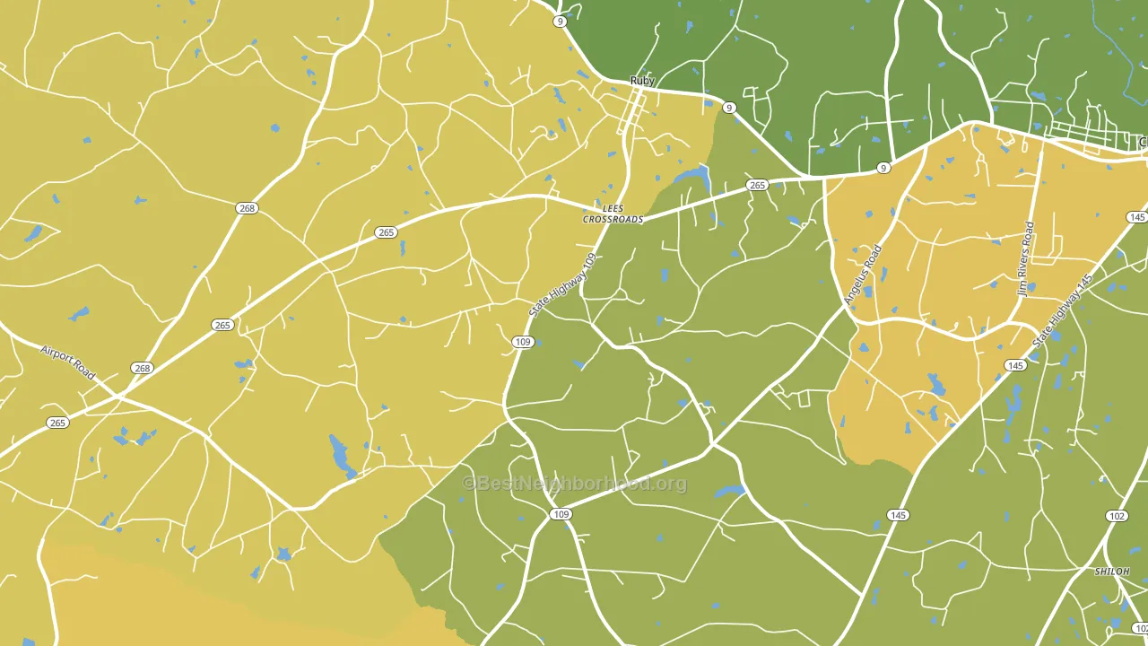 Ruby, SC block-group voter-turnout map