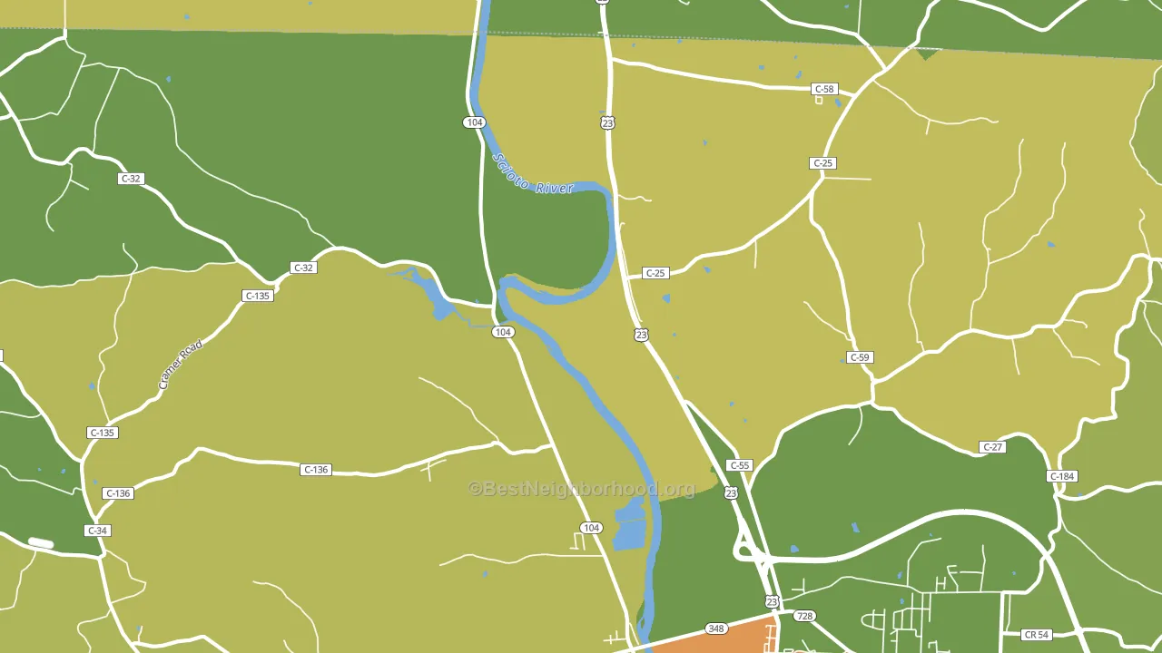 Rubyville, OH block-group voter-turnout map