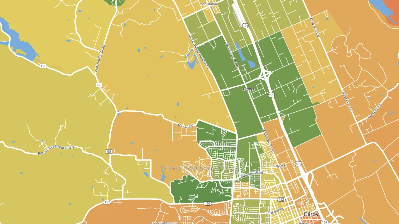 Rucker, CA block-group voter-turnout map