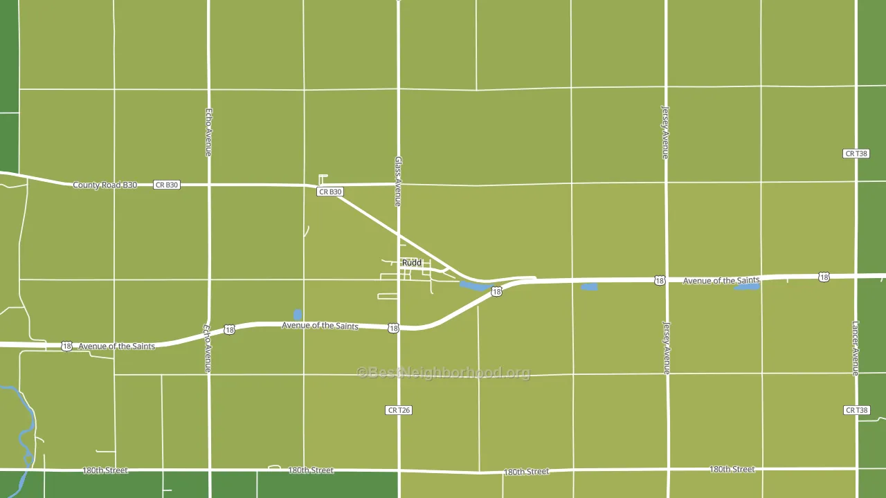 Rudd, IA block-group voter-turnout map