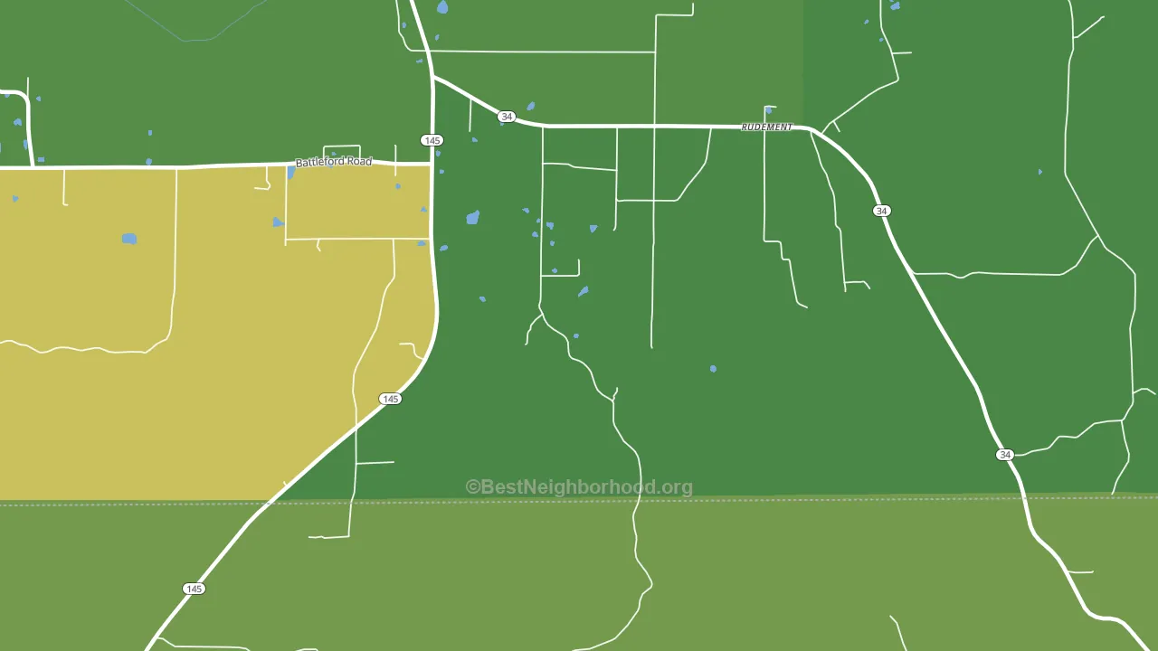 Rudement, IL block-group voter-turnout map