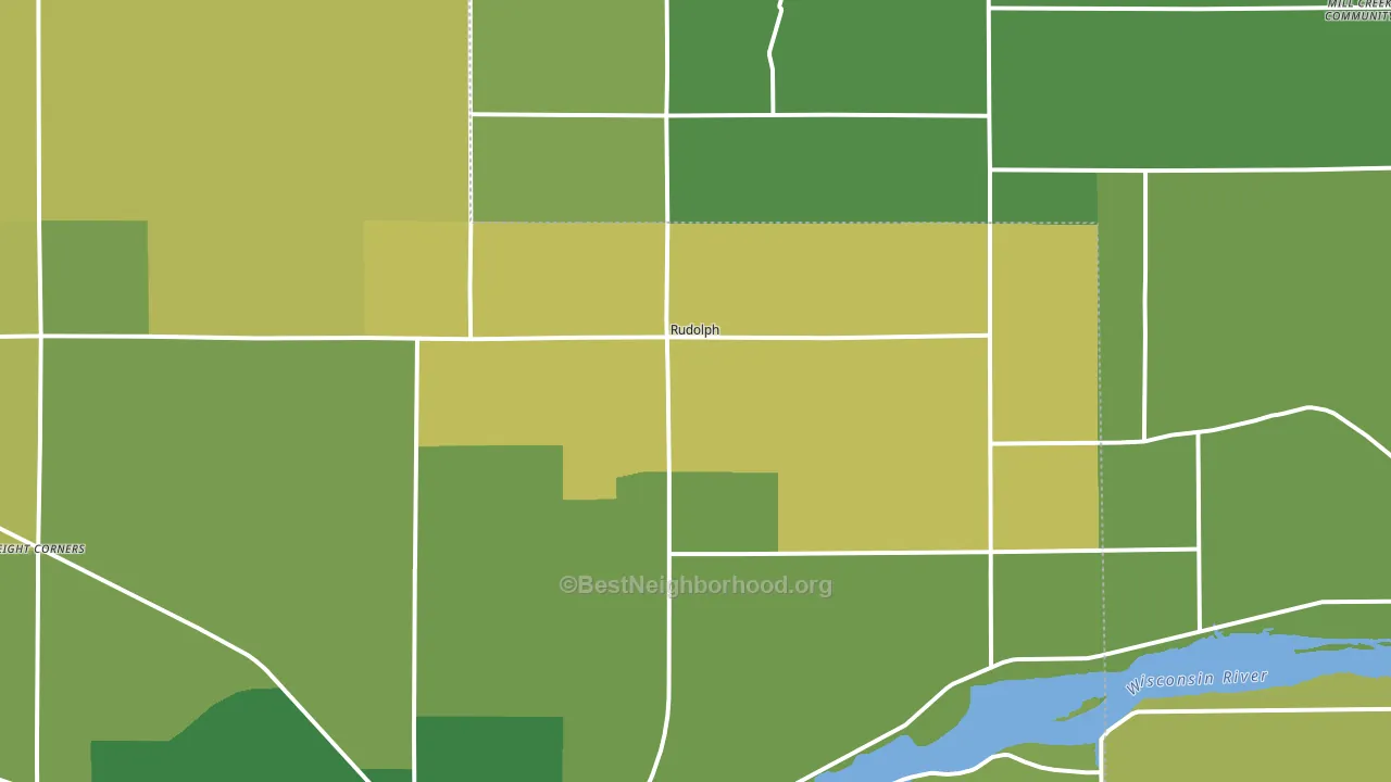 Rudolph, WI block-group voter-turnout map