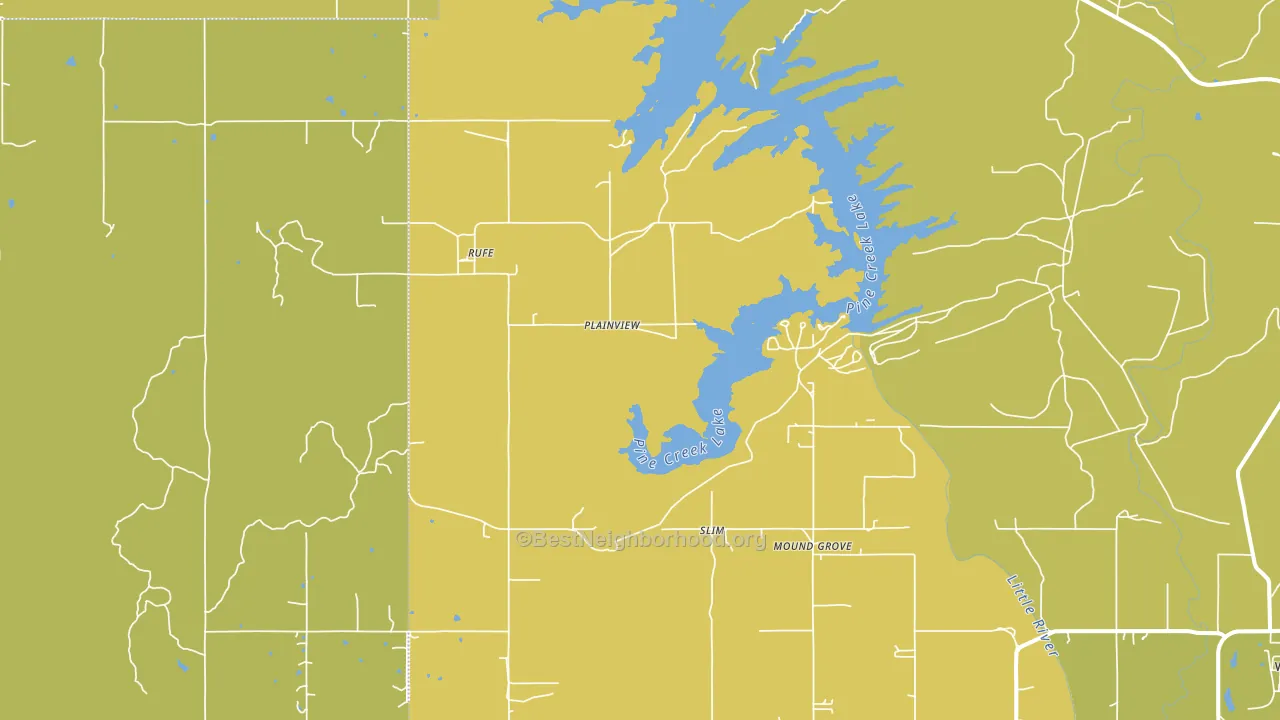 Rufe, OK block-group voter-turnout map