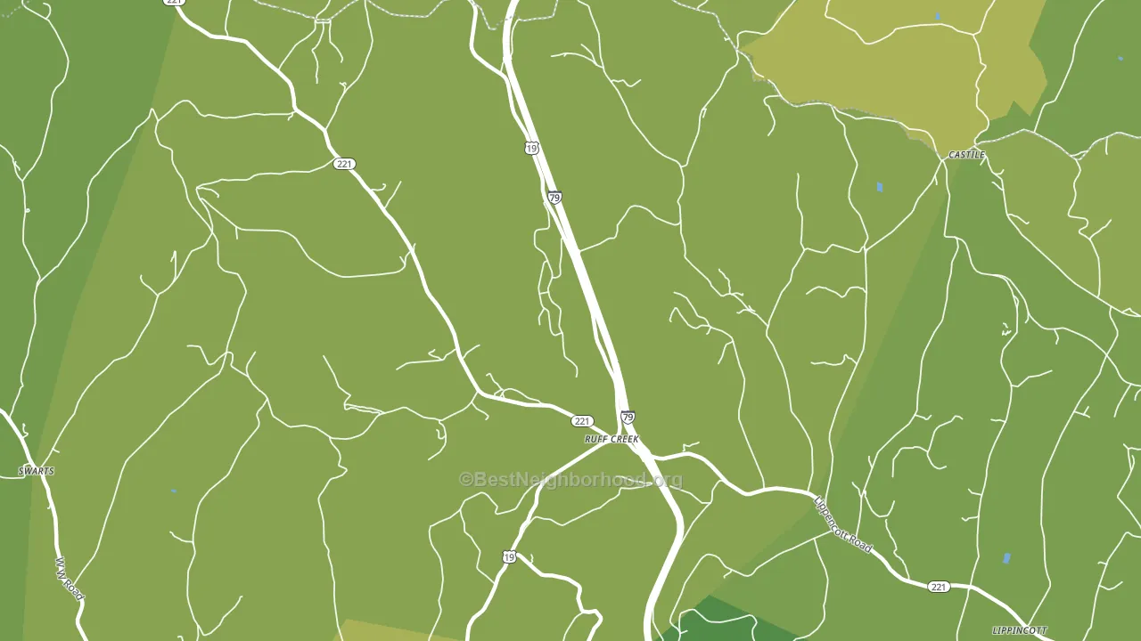 Ruff Creek, PA block-group voter-turnout map