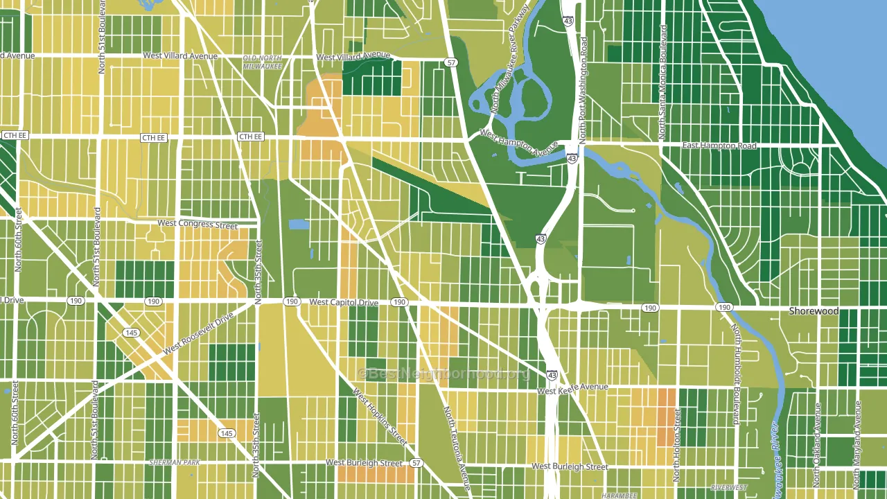 Rufus King, Milwaukee, WI block-group voter-turnout map