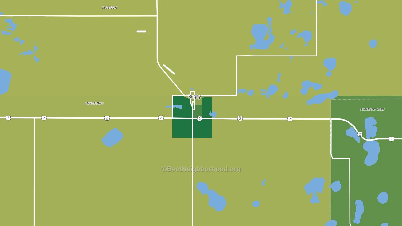 Rugby, ND block-group voter-turnout map