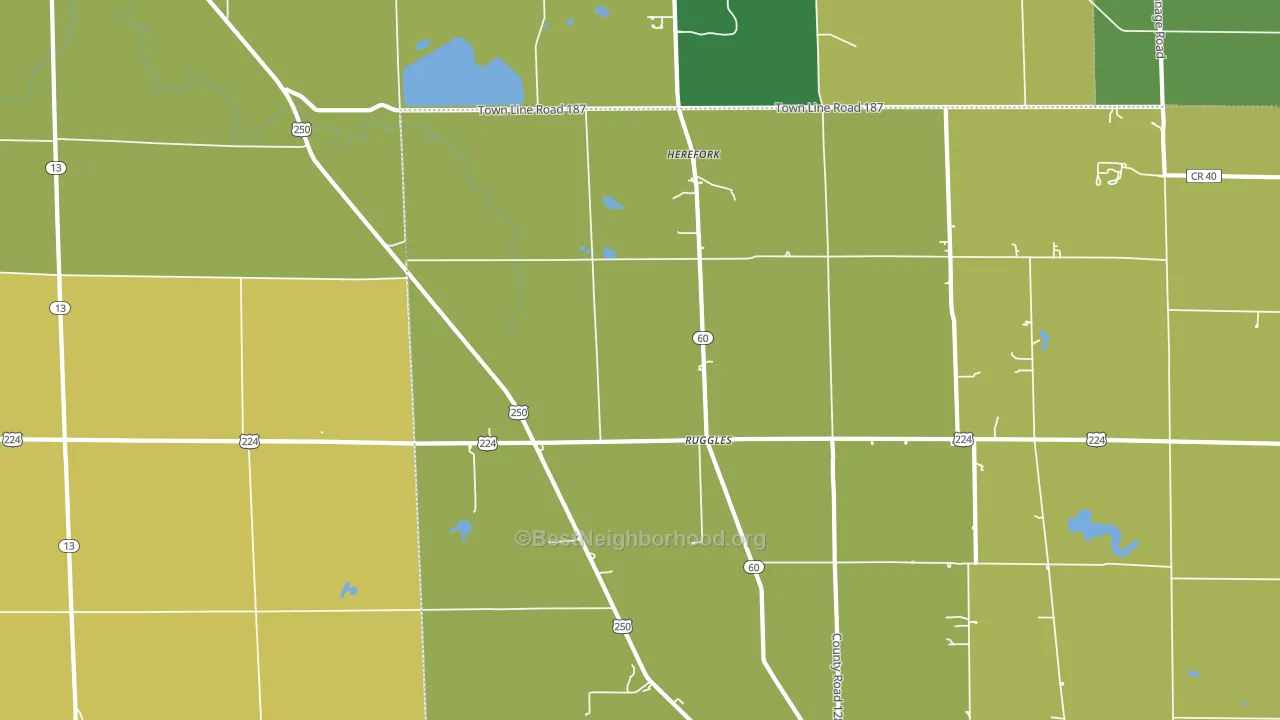 Ruggles, OH block-group voter-turnout map