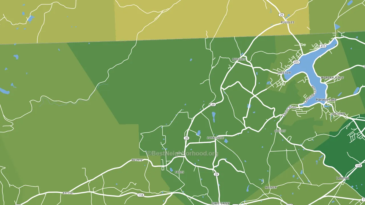 Ruggles, PA block-group voter-turnout map