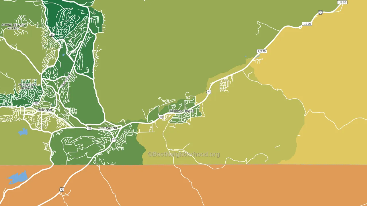 Ruidoso Downs, NM block-group voter-turnout map