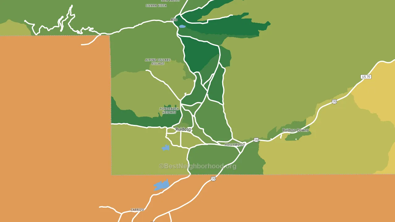 Ruidoso, NM block-group voter-turnout map