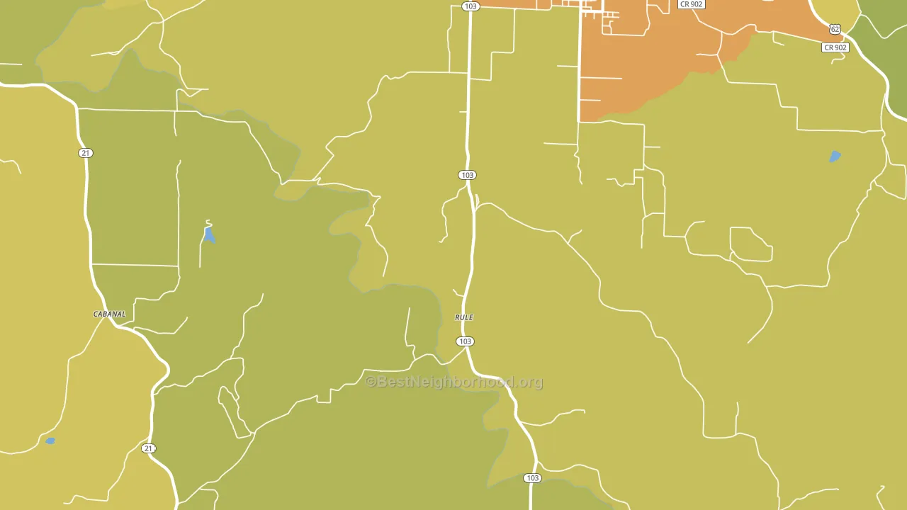 Rule, AR block-group voter-turnout map