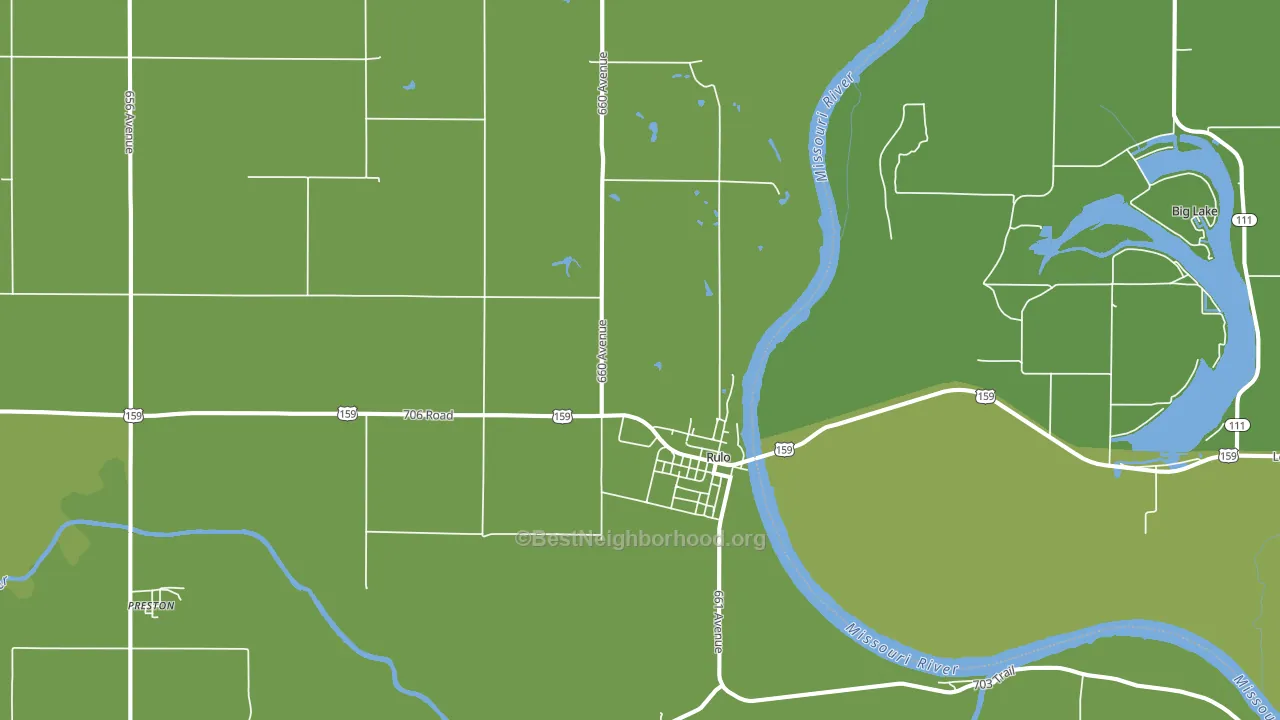 Rulo, NE block-group voter-turnout map