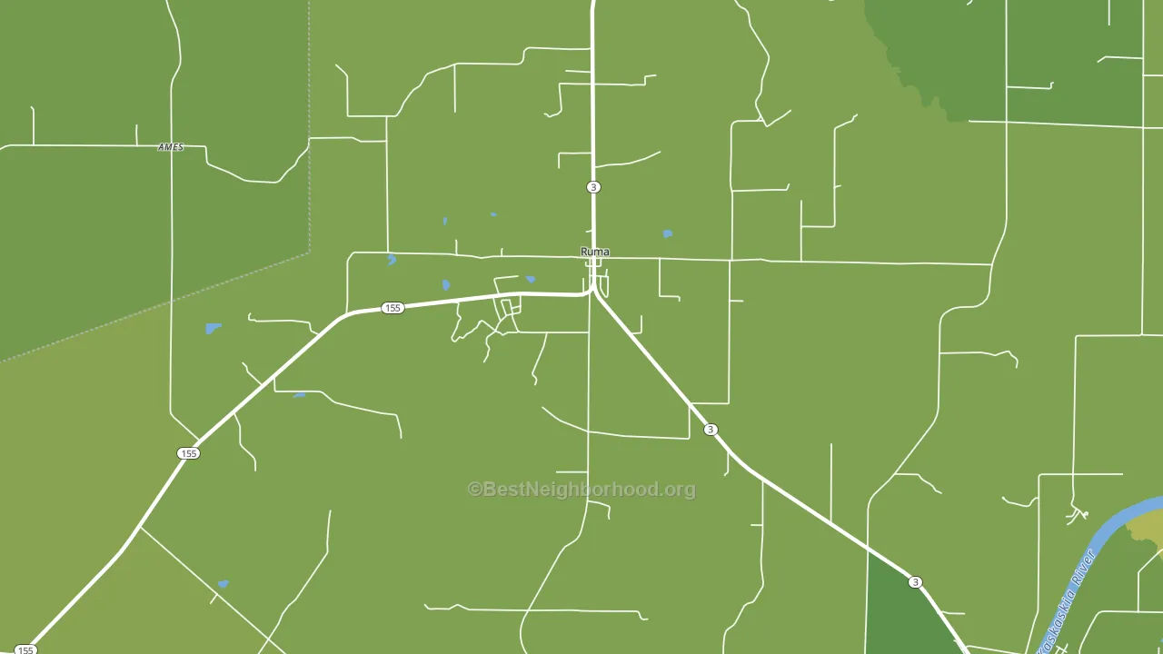 Ruma, IL block-group voter-turnout map