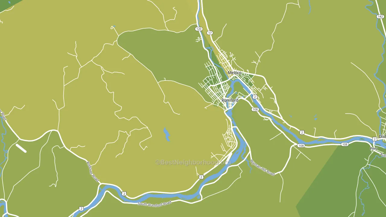 Rumford, ME block-group voter-turnout map
