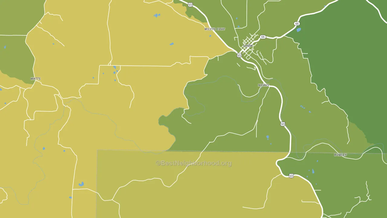 Rumley, AR block-group voter-turnout map
