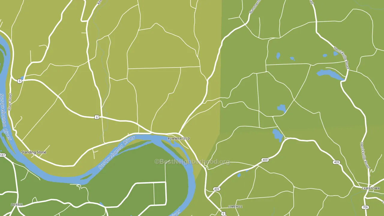 Rummerfield, PA block-group voter-turnout map