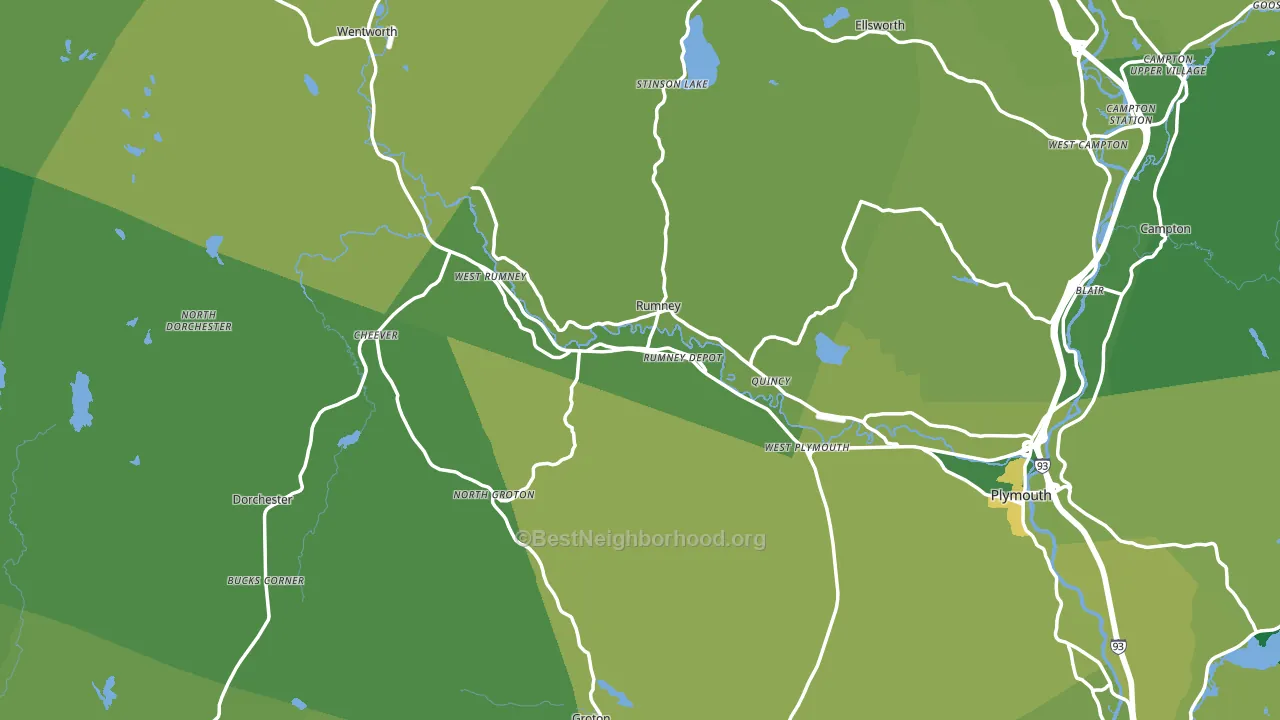 Rumney, NH block-group voter-turnout map