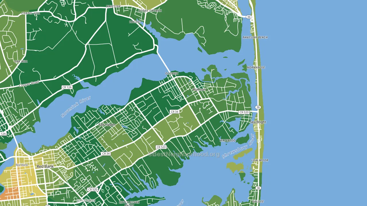 Rumson, NJ block-group voter-turnout map