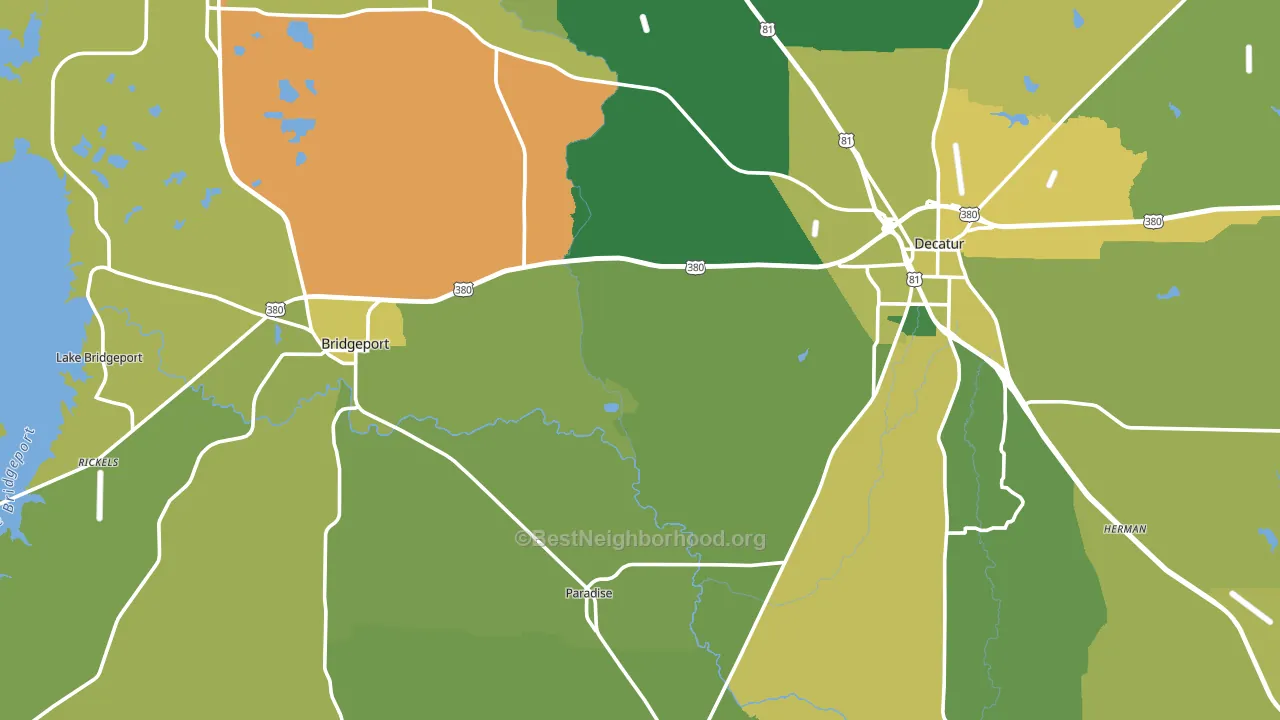 Runaway Bay, TX block-group voter-turnout map